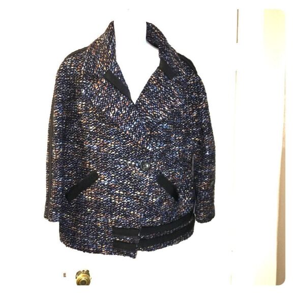THAKOON Wool Boucle Woven Multicolor Jacket-8 - Picture 1 of 8